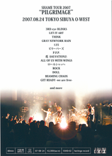 画像をギャラリービューアに読み込む, SHAME live archive vol.2 PILGRIMAGE TOKYO【DVD】